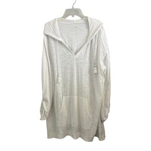 J. Jill White Hooded Tunic Top or Cover up
